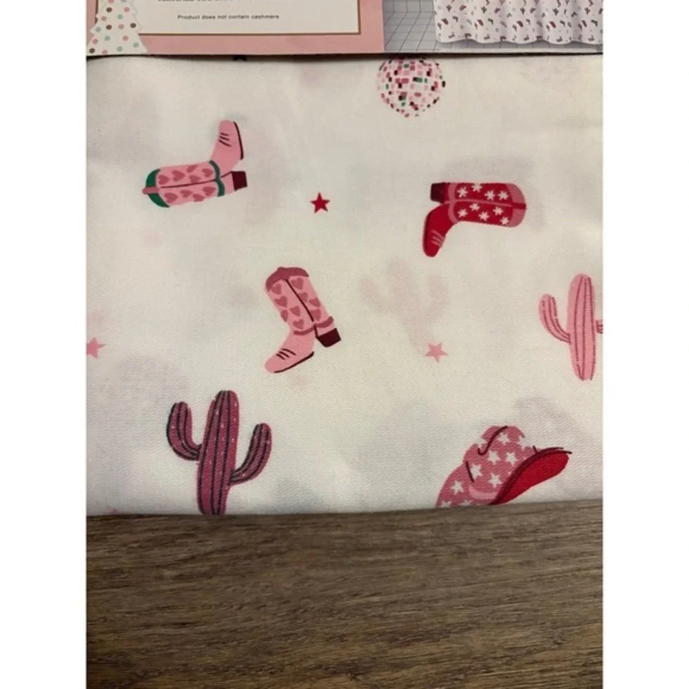 Western Cowgirl Shower Curtain cowboy boots, cactus, disco ball‎ themed